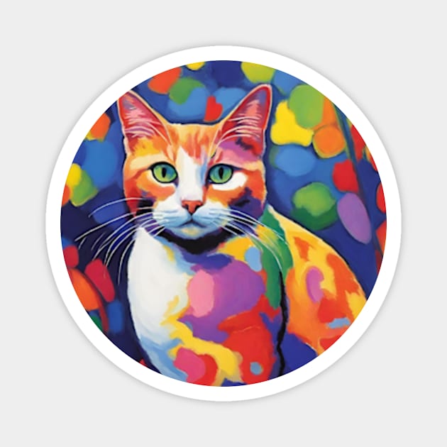 fauvism cat art les fauves Magnet by cloudviewv2